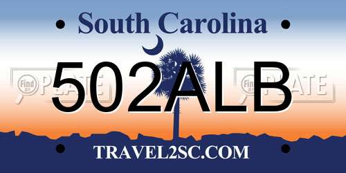 502ALB South Carolina License Plate