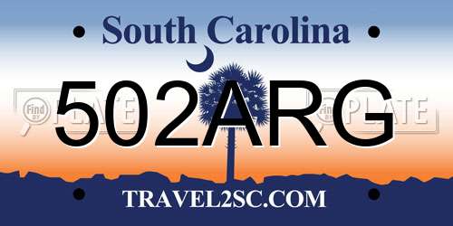 502ARG South Carolina License Plate