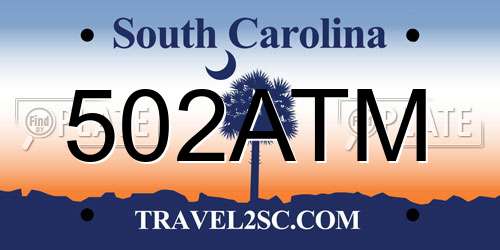 502ATM South Carolina License Plate