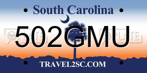 502GMU South Carolina License Plate