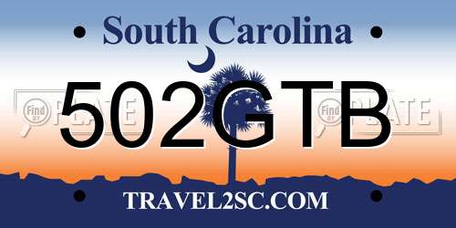 502GTB South Carolina License Plate