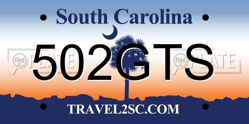 502GTS South Carolina License Plate
