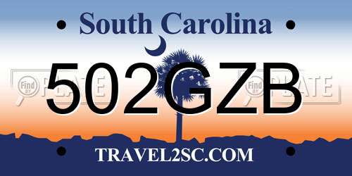 502GZB South Carolina License Plate