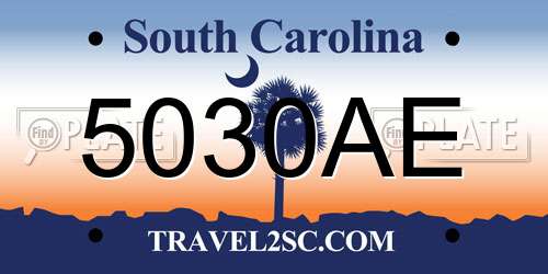5030AE South Carolina License Plate