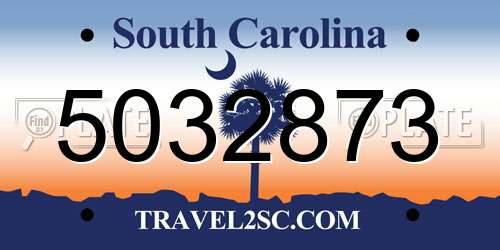 5032873 South Carolina License Plate
