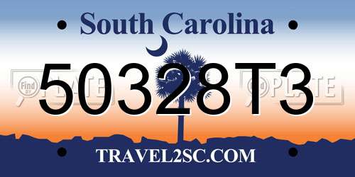 50328T3 South Carolina License Plate