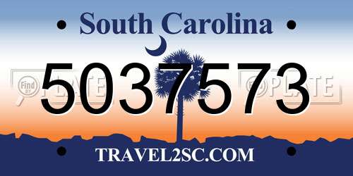 5037573 South Carolina License Plate
