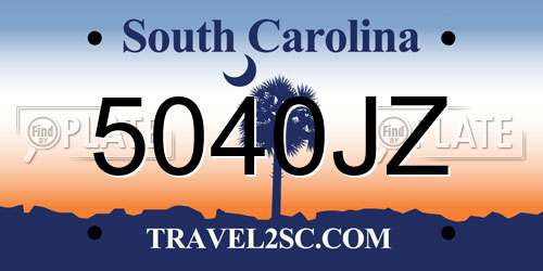 5040JZ South Carolina License Plate