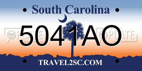 5041AO South Carolina License Plate