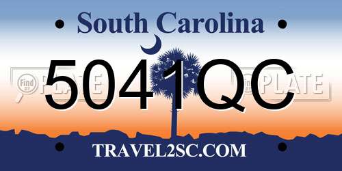5041QC South Carolina License Plate