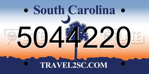 5044220 South Carolina License Plate