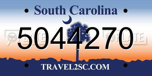 5044270 South Carolina License Plate