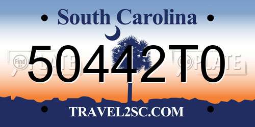 50442T0 South Carolina License Plate
