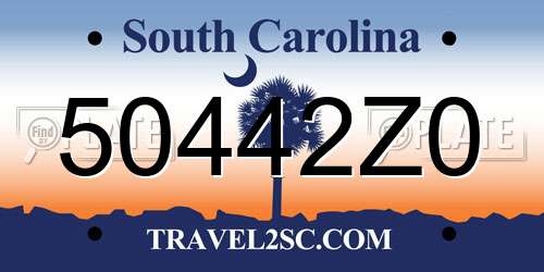 50442Z0 South Carolina License Plate