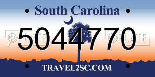 5044770 South Carolina License Plate