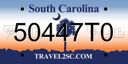 50447T0 South Carolina License Plate
