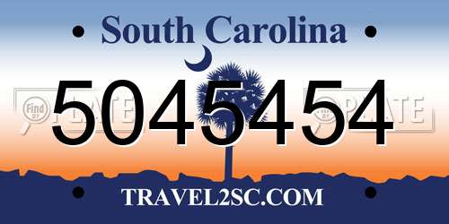 5045454 South Carolina License Plate