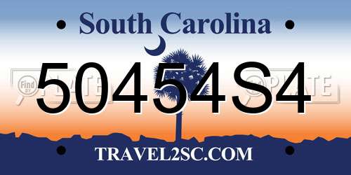 50454S4 South Carolina License Plate