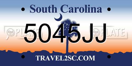 5045JJ South Carolina License Plate