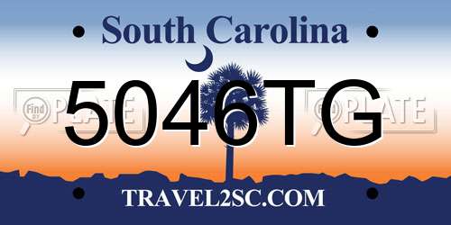 5046TG South Carolina License Plate