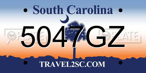 5047GZ South Carolina License Plate
