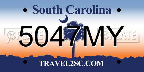 5047MY South Carolina License Plate