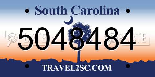 5048484 South Carolina License Plate