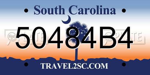 50484B4 South Carolina License Plate