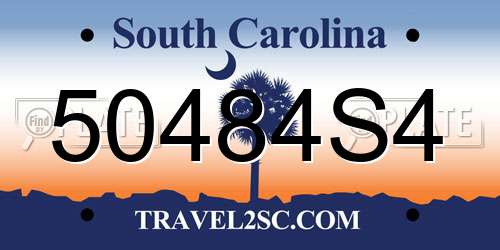 50484S4 South Carolina License Plate