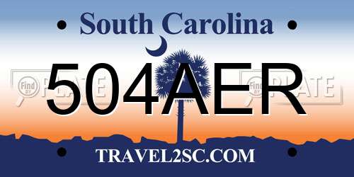 504AER South Carolina License Plate