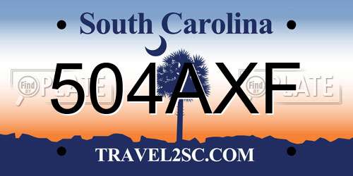 504AXF South Carolina License Plate