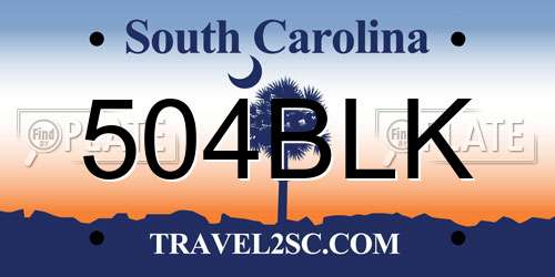 504BLK South Carolina License Plate