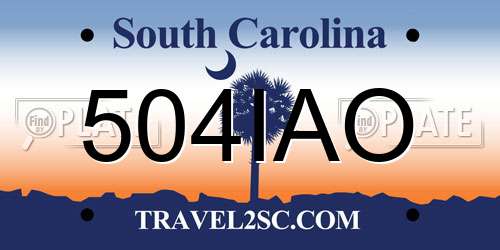 504IAO South Carolina License Plate