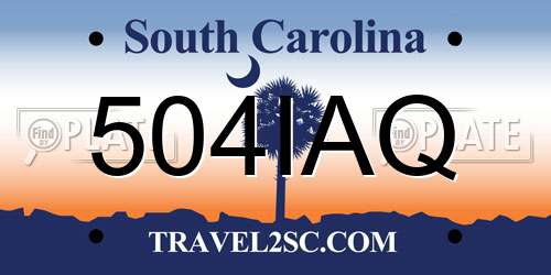 504IAQ South Carolina License Plate