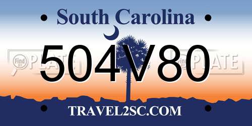 504V80 South Carolina License Plate