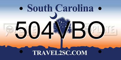 504VBO South Carolina License Plate