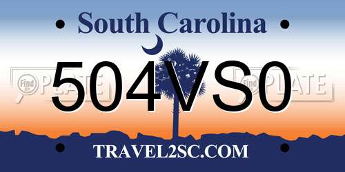 504VS0 South Carolina License Plate