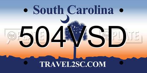 504VSD South Carolina License Plate