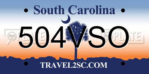 504VSO South Carolina License Plate