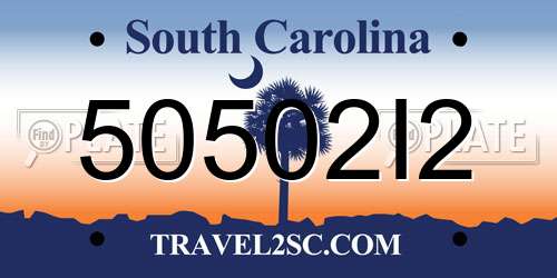 50502I2 South Carolina License Plate