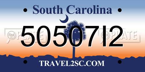 50507I2 South Carolina License Plate