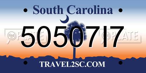 50507I7 South Carolina License Plate