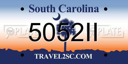 5052II South Carolina License Plate