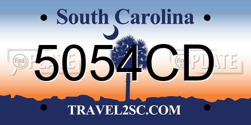 5054CD South Carolina License Plate