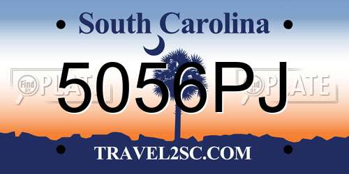 5056PJ South Carolina License Plate