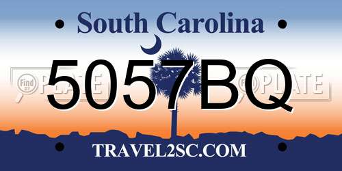 5057BQ South Carolina License Plate