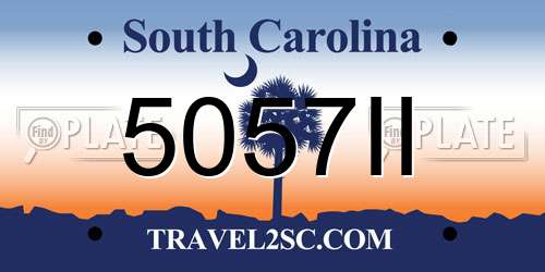 5057II South Carolina License Plate