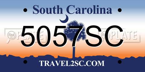 5057SC South Carolina License Plate