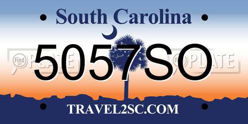 5057SO South Carolina License Plate