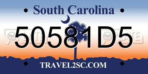 50581D5 South Carolina License Plate